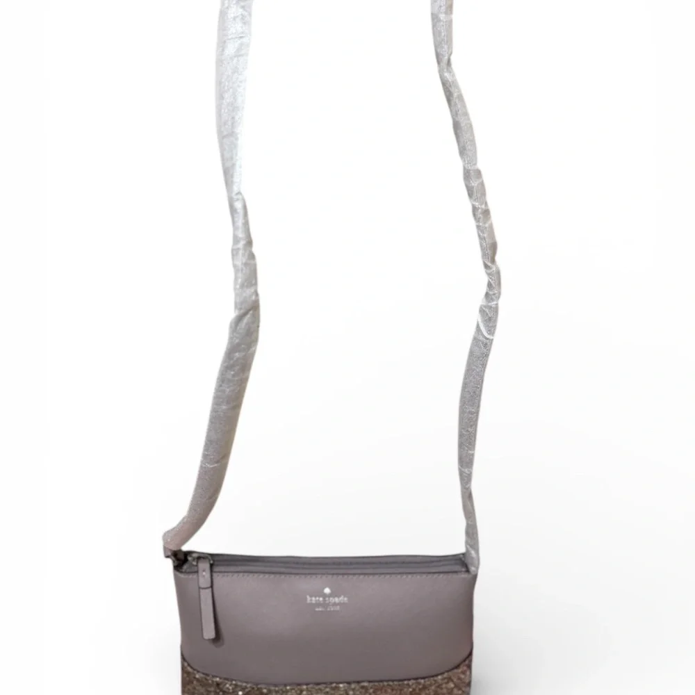 kate spade Glitter Trim Crossbody Bag in Taupe